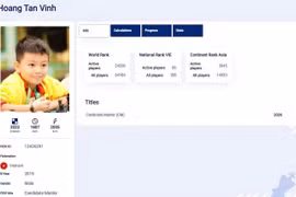 Em Hoàng Tấn Vinh, học sinh lớp 5 trường Sao Việt tại phường Pleiku, tỉnh Gia Lai được Liên đoàn Cờ vua Thế giới (FIDE) phong danh hiệu Dự bị Kiện tướng Quốc tế với hệ số Elo 2022.