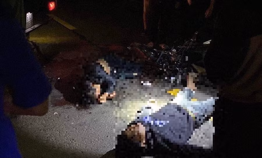 Hiện trường vụ tai nạn giao thông. Ảnh: người dân cung cấp