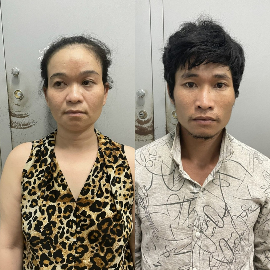 Đối tượng Nguyễn Thị Mộng Hiền và Phạm Văn Tài. Ảnh: Công an thị xã An Khê