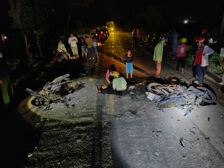 Hiện trường vụ va chạm giao thông. Ảnh: người dân cung cấp Hiện trường vụ va chạm giao thông. Ảnh: người dân cung cấp