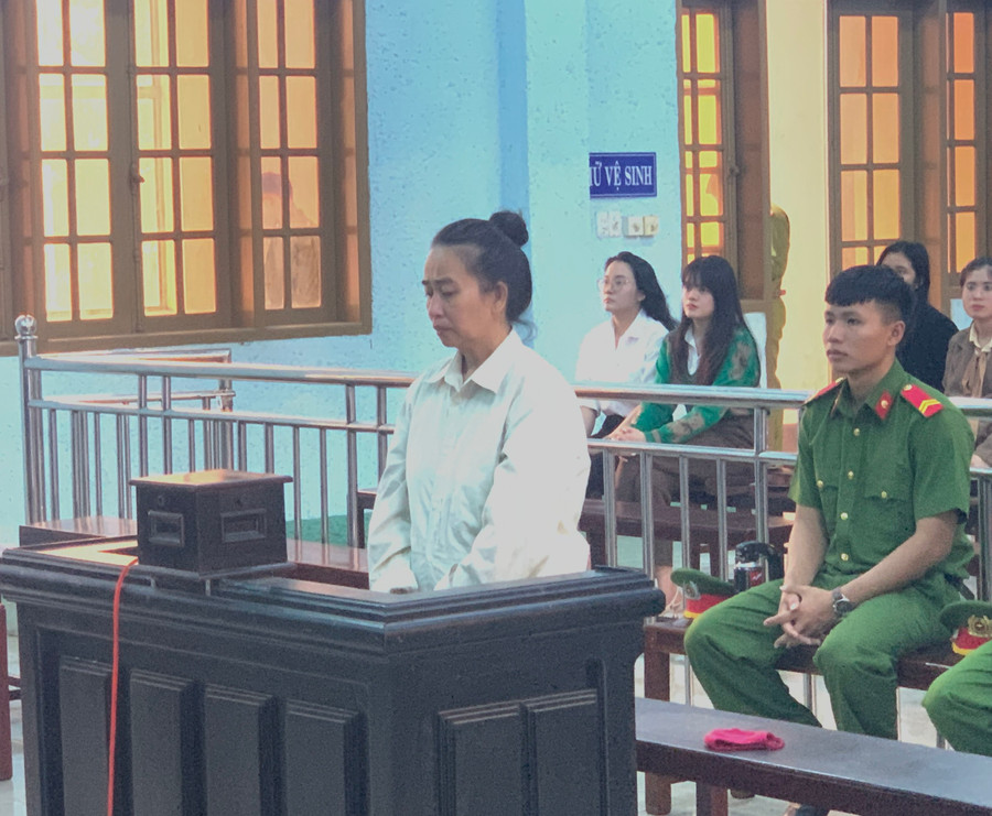 Bị cáo Lương Thị Nguyệt Hảo tại phiên tòa. Ảnh: R'Ô HOK