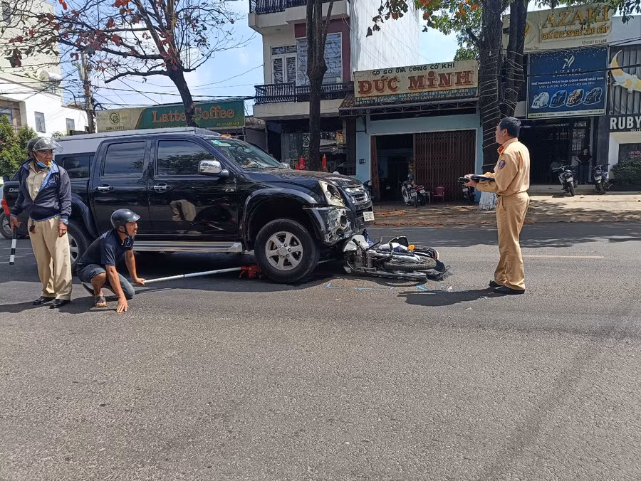 Hiện trường vụ va chạm giao thông. Ảnh: R'Ô HOK