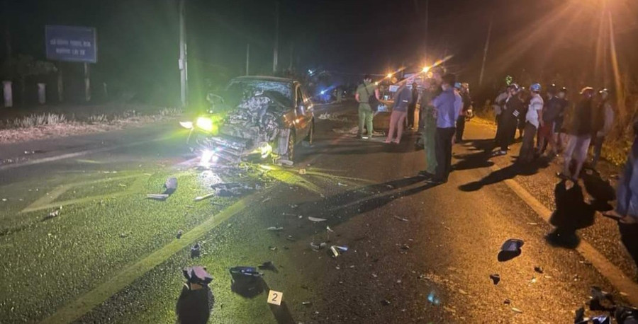 Hiện trường vụ va chạm giao thông.Ảnh: Người dân cung cấp Hiện trường vụ va chạm giao thông.Ảnh: Người dân cung cấp