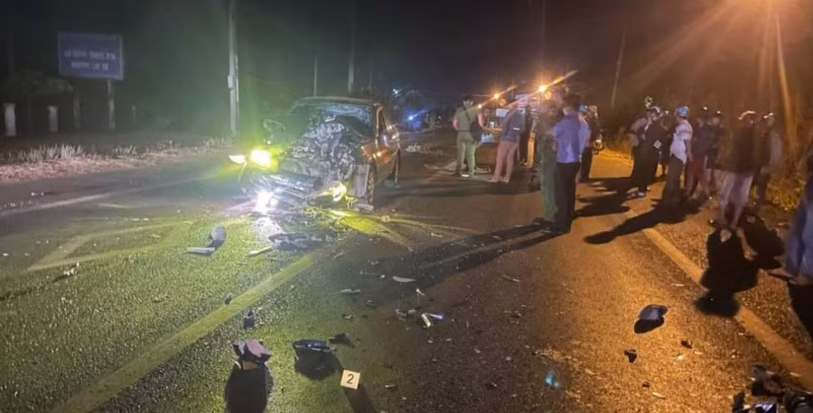 Hiện trường vụ va chạm giao thông.Ảnh: Người dân cung cấp