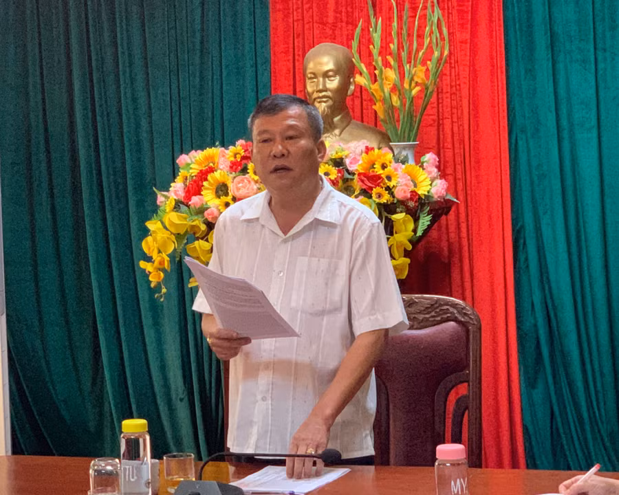 Chủ nhiệm Ủy ban Kiểm tra Tỉnh ủy, Trưởng ban Pháp chế HĐND tỉnh Thái Thanh Bình chủ trì cuộc họp. Ảnh: R.H