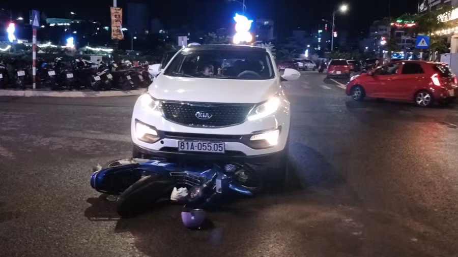 Hiện trường vụ va chạm giao thông.Ảnh: Ngọc Duy Hiện trường vụ va chạm giao thông.Ảnh: Ngọc Duy