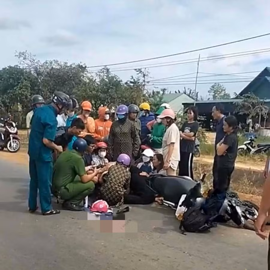 Hiện trường vụ tai nạn giao thông. Ảnh: người dân cung cấp