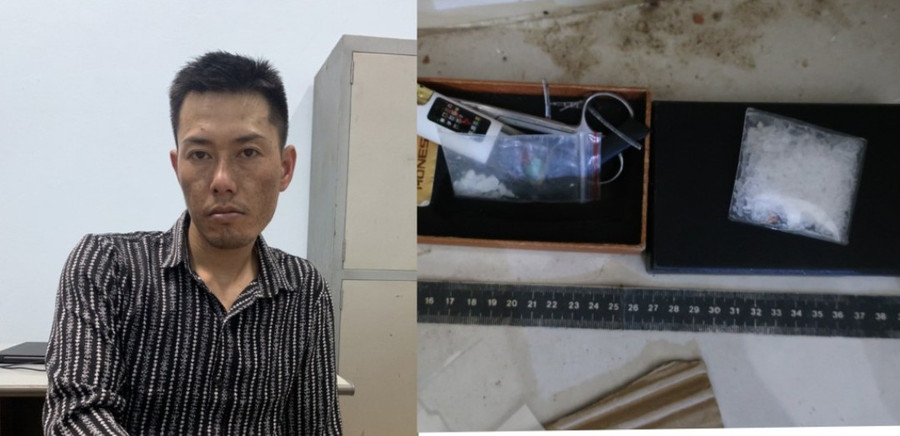 Đối tượng Phan Trung Tướng cùng các tang vật liên quan. Ảnh: Công an thị xã An Khê Đối tượng Phan Trung Tướng cùng các tang vật liên quan. Ảnh: Công an thị xã An Khê