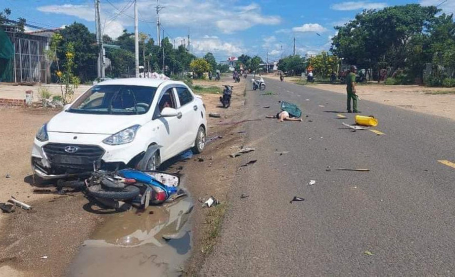 Hiện trường vụ tai nạn giao thông. Ảnh: Người dân cung cấp Hiện trường vụ tai nạn giao thông. Ảnh: Người dân cung cấp