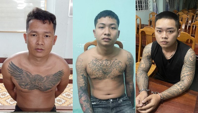 Các đối tượng Trần Đình Quân, Trần Vỹ, Nguyễn Hữu Toàn (từ trái qua) bị Cơ quan Cảnh sát Điều tra Công an huyện Đak Đoa bắt giữ. Ảnh: cơ quan Công an.