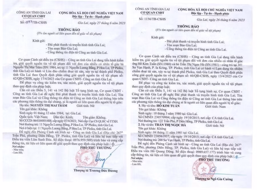 Công an tỉnh thông báo tìm người có liên quan đến tố giác về tội phạm. Ảnh: R'Ô HOK