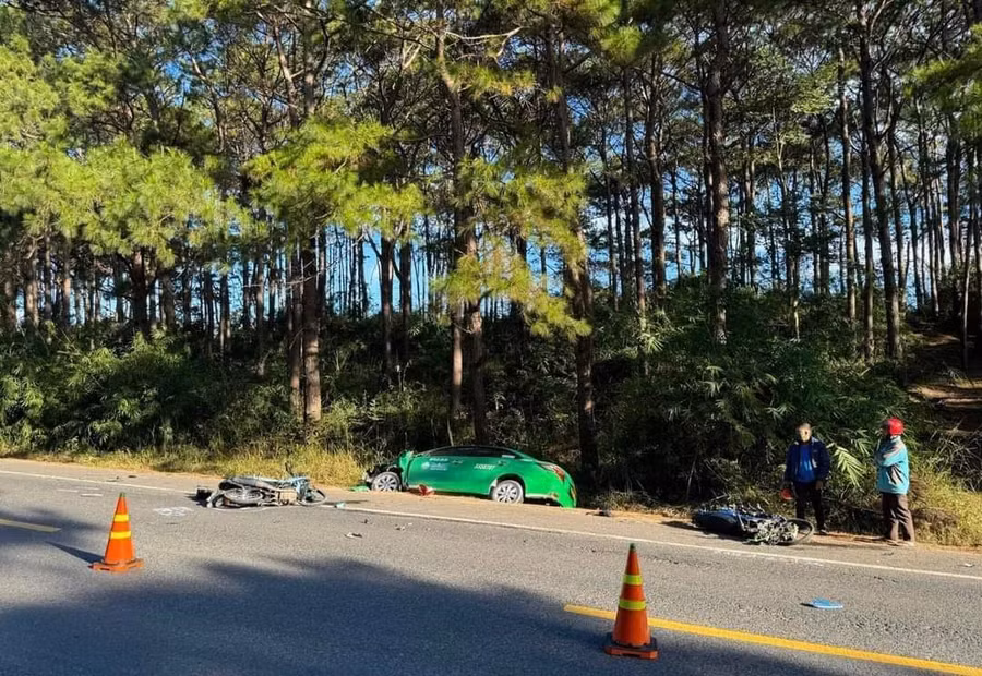 Hiện trường vụ tai nạn giao thông. Ảnh: người dân cung cấp Hiện trường vụ tai nạn giao thông. Ảnh: người dân cung cấp