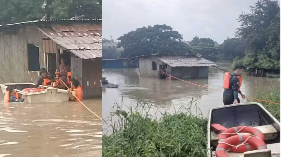 Bão Maymay gây ngập lụt tại Bulacan,Philippines. Ảnh: Inquirer