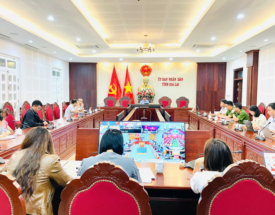 Các đại biểu dự hội nghị tại điểm cầu UBND tỉnh Gia Lai. Ảnh: Phi Long anh-1.jpg