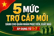 5 mức trợ cấp mới dành cho quân nhân phục viên từ ngày 1-7