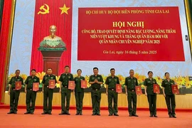 Trao quyết định nâng lương, thăng quân hàm cho 153 quân nhân chuyên nghiệp năm 2025