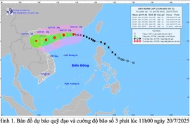 Tâm bão số 3 di chuyển 20-25 km/h, giật cấp 15, cách Quảng Ninh-Hải Phòng 680 km