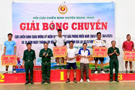 Đội xã Đê Ar giành giải nhất tại Giải bóng chuyền Hội Cựu chiến binh huyện Mang Yang