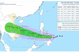 Bản đồ dự báo quỹ đạo và cường độ của bão phát lúc 20h00, ngày 03/11/2025.
