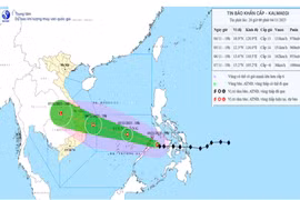 Bản đồ dự báo quỹ đạo và cường độ của bão phát lúc 20h00, ngày 04/11/2025