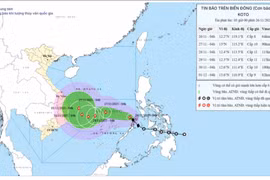 Bão số 15 di chuyển chậm trên biển Đông và suy yếu dần