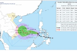 Bão số 15 di chuyển chậm trên biển Đông và suy yếu dần