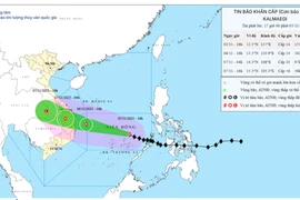 Bản đồ dự báo quỹ đạo và cường độ của bão phát lúc 17h00, ngày 05/11/2025.