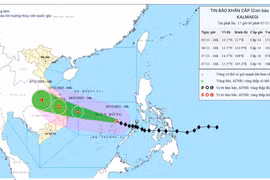 Bản đồ dự báo quỹ đạo và cường độ của bão phát lúc 17h00, ngày 05/11/2025.