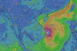 Cách đất liền 90 km, bão số 13 di chuyển với tốc độ 30 km/h
