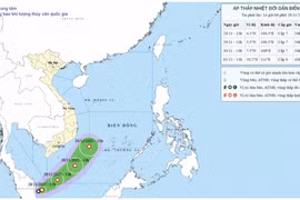 Xuất hiện áp thấp nhiệt đới gần biển Đông, di chuyển 15 km/h