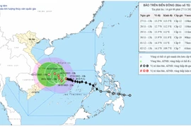 Đêm 27, ngày 28-11, ngoài khơi từ Gia Lai đến Khánh Hòa biển động mạnh, sóng cao 5-7 m