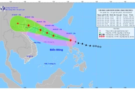 Bão Matmo di chuyển với tốc độ 25 km/giờ theo hướng Tây Tây Bắc, khả năng mạnh thêm