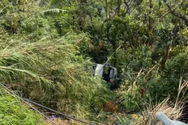 Xe ô tô 29 chỗ mất phanh lao xuống vực tại xã Tam Đảo