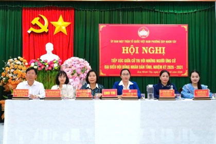 Ứng cử viên đại biểu HĐND tỉnh Gia Lai tại đơn vị bầu cử số 2 tiếp xúc cử tri phường Quy Nhơn Tây 