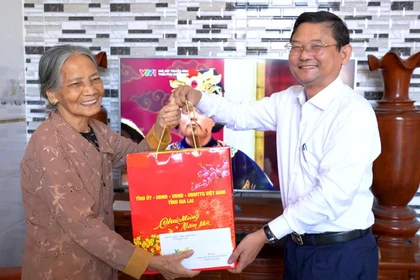 Phó Chủ tịch UBND tỉnh Nguyễn Tự Công Hoàng thăm và chúc Tết người có công tiêu biểu tại phường Quy Nhơn Tây