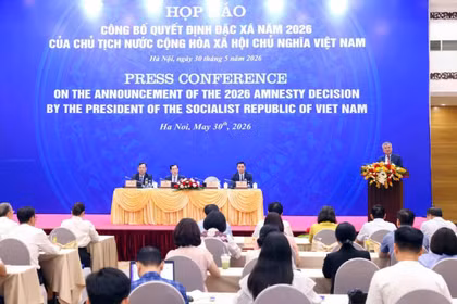 9.950 phạm nhân được Chủ tịch nước đặc xá năm 2026