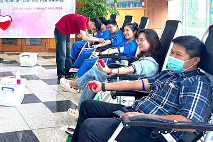Gia Lai: Tiếp nhận trên 100 đơn vị máu tình nguyện