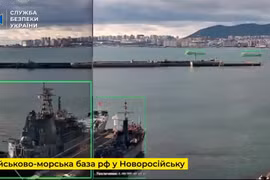 SBU đăng tải video tàu ngầm Nga ở Novorossiysk bị tập kích . Video: SBU