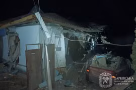 Hiện trường một vụ tấn công của Nga ở Izium, vùng Kharkov ngày 21-12. Ảnh Oleh SyniehubovTelegram