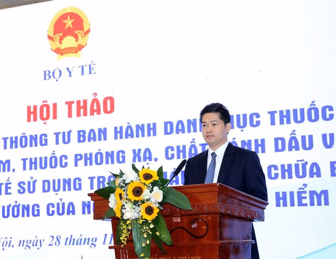 Thứ trưởng Thường trực Bộ Y tế Vũ Mạnh Hà phát biểu tại hội thảo. Ảnh: T/M/Vietnam+