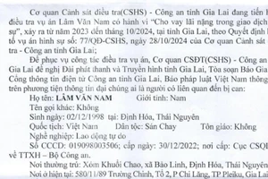 Gia Lai: Thông báo tìm người có liên quan trong vụ án cho vay lãi nặng