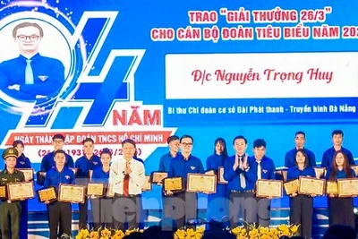 36 cán bộ Đoàn tiêu biểu nhận Giải thưởng 26/3