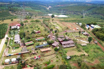 Khu du lịch Zin’s Farm (xã Ia Kênh, TP. Pleiku) nhìn từ trên cao. Ảnh: Hùng Hoa Lư