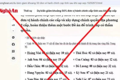 Giả mạo Báo Nghệ An đăng tải bài viết về sắp xếp đơn vị hành chính