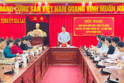 Phó Bí thư Tỉnh ủy Nguyễn Ngọc Lương phát biểu chỉ đạo tại hội nghị. Ảnh: P.D