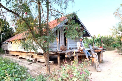 Bên chiếc cầu thang nhà dài