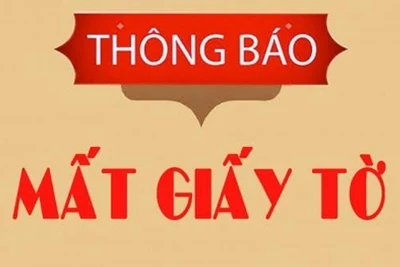 Thông báo mất giấy tờ