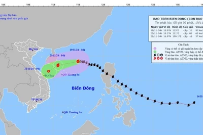 Bão số 9 đi vào khu vực Bắc Biển Đông và suy yếu thêm