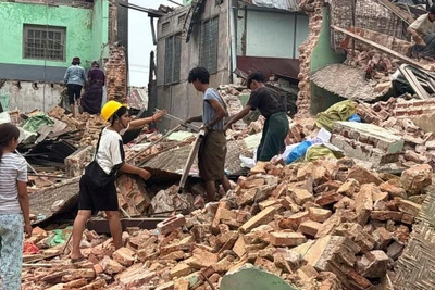 Số người chết do động đất Myanmar tăng, thêm động đất gây rung lắc tại Đài Loan