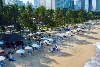 Ghế dù 'chiếm hết' bãi biển Nha Trang